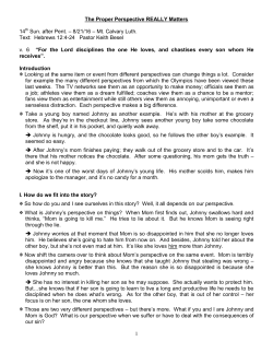 1 The Proper Perspective REALLY Matters 14 Sun. after Pent. &ndash; 8/21