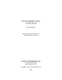 huckleberry finn: a unit plan