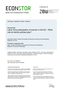 Labor force participation of women in the EU &ndash; What role