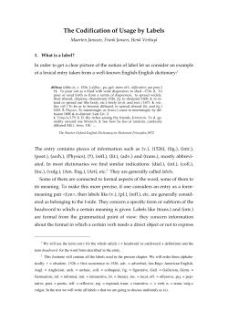 The Codification of Usage by Labels