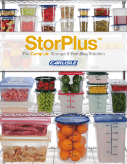 StorPlus Brochure - Carlisle FoodService Products