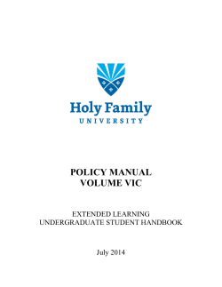 Policy Manual - Holy Family University