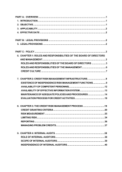 Guidelines on Best Practices for the Management of Credit