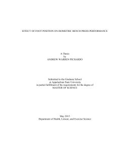 EFFECT OF FOOT POSITION ON ISOMETRIC BENCH PRESS