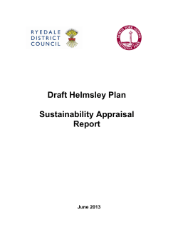 Sustainability Report Draft Helmsley Plan 2013