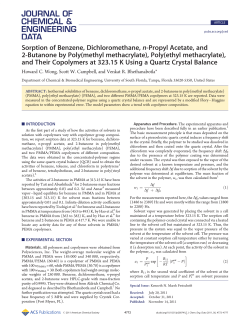 Sorption of Benzene, Dichloromethane, n