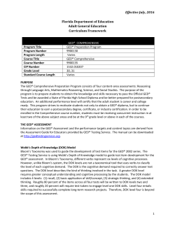 GED&reg; Preparation Comprehensive - Florida Department Of Education