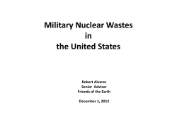 Military Nuclear Wastes in the United States