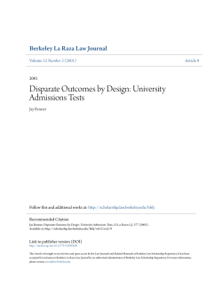 Disparate Outcomes by Design: University Admissions Tests