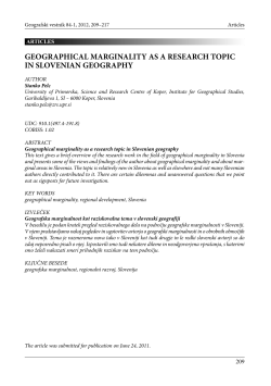 Geographical marginality as a research topic in Slovenian geography