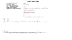 Chapter 5: Similar Triangles 5.1: ratio, Rate, Proportions 5.2: Similar