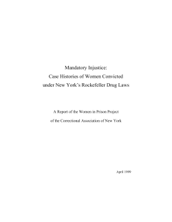 Mandatory Injustice: Case Histories of Women Convicted under New