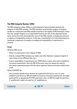 RIN - RNA quality and quantity control