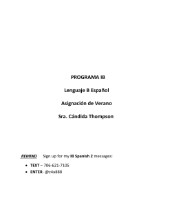 PROGRAMA IB Lenguaje B Español Asignación de Verano Sra