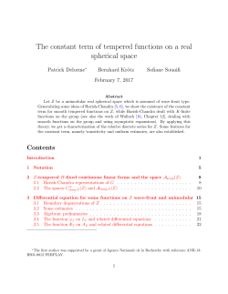 The constant term of tempered functions on a real spherical space