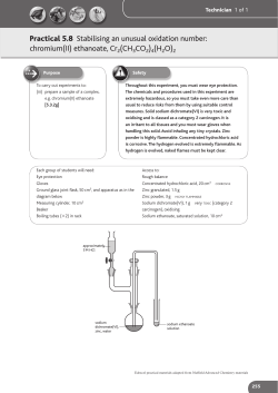 Practical 5.8 Stabilising an unusual oxidation number: chromium(II