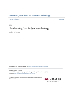 Synthesizing Law for Synthetic Biology