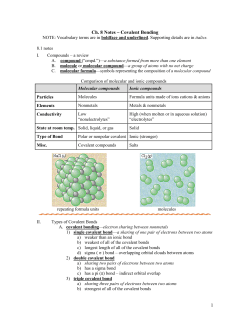 CHEMISTRY NOTES: CHEMICAL NAMES AND FORMULAS