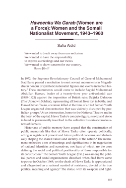 Haweenku Wa Garab (Women are a Force): Women and the Somali
