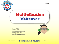 Multiplication - Lone Star Learning