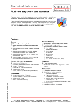 PLab data sheet