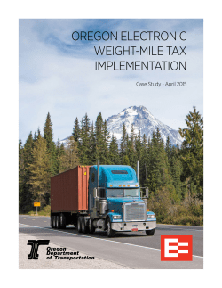 Case Study: Oregon Electronic Weight-Mile Tax