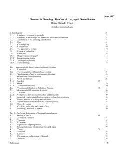 Phonetics in Phonology: The Case of Laryngeal Neutralization