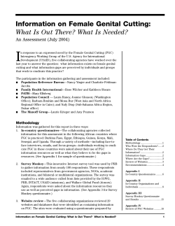 Information on Female Genital Cutting: What Is Out There? What Is