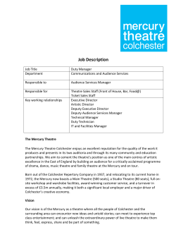 Job Description - Mercury Theatre