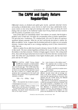 The CAPM and Equity Return - Hillsdale Investment Management Inc.