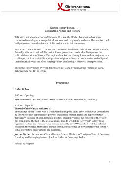 Further information on the programme for 2017