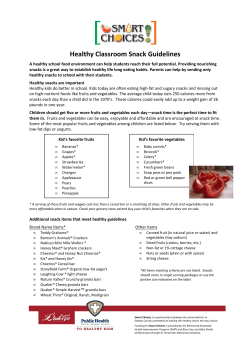 Healthy Classroom Snack Guidelines for Teachers and Parents