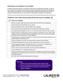 Introduction to Canadian Cover Letters
