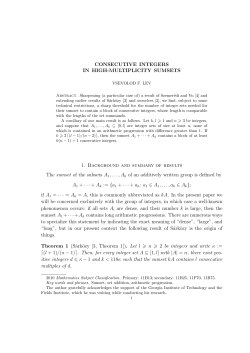 CONSECUTIVE INTEGERS IN HIGH