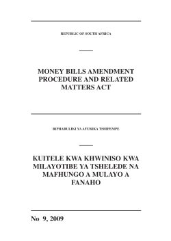 Money Bills Amendment Procedure and Related Matters Act