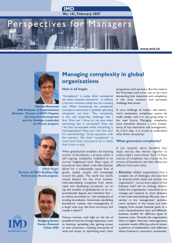 Managing complexity in global organizations