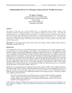 A Relationship between Text Message Volume and SAT Writing Test