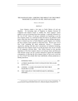 the hand of god: limiting the impact of the force majeure clause in an