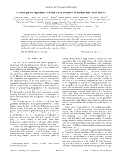 Modified genetic algorithms to model cluster structures in medium
