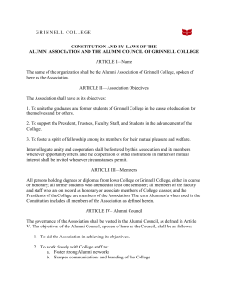 CONSTITUTION AND BY-LAWS OF THE ALUMNI ASSOCIATION