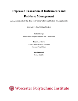 Improved Transition of Instruments and Database Management
