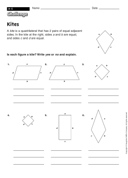 A kite is a quadrilateral that has 2 pairs of equal adjacent sides. In