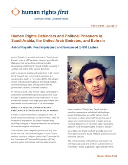 Ashraf Fayadh - Human Rights First