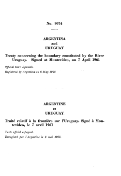 No. 9074 ARGENTINA and URUGUAY ARGENTINE et URUGUAY