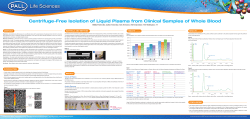 Centrifuge-Free Isolation of Liquid Plasma from