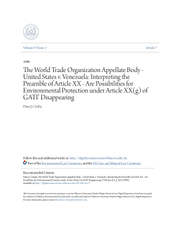United States v. Venezuela: Interpreting the Preamble of Article XX