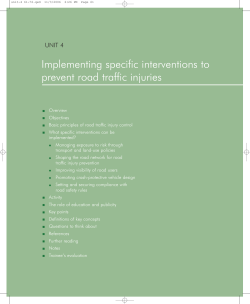 Implementing specific interventions to prevent road traffic injuries