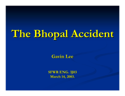 The Bhopal Accident - McMaster CAS Dept.