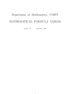 Mathematical formula tables