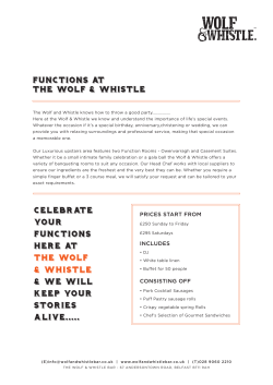 Functions - Wolf and Whistle Bar Belfast